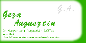 geza augusztin business card